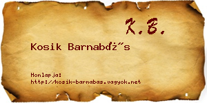Kosik Barnabás névjegykártya